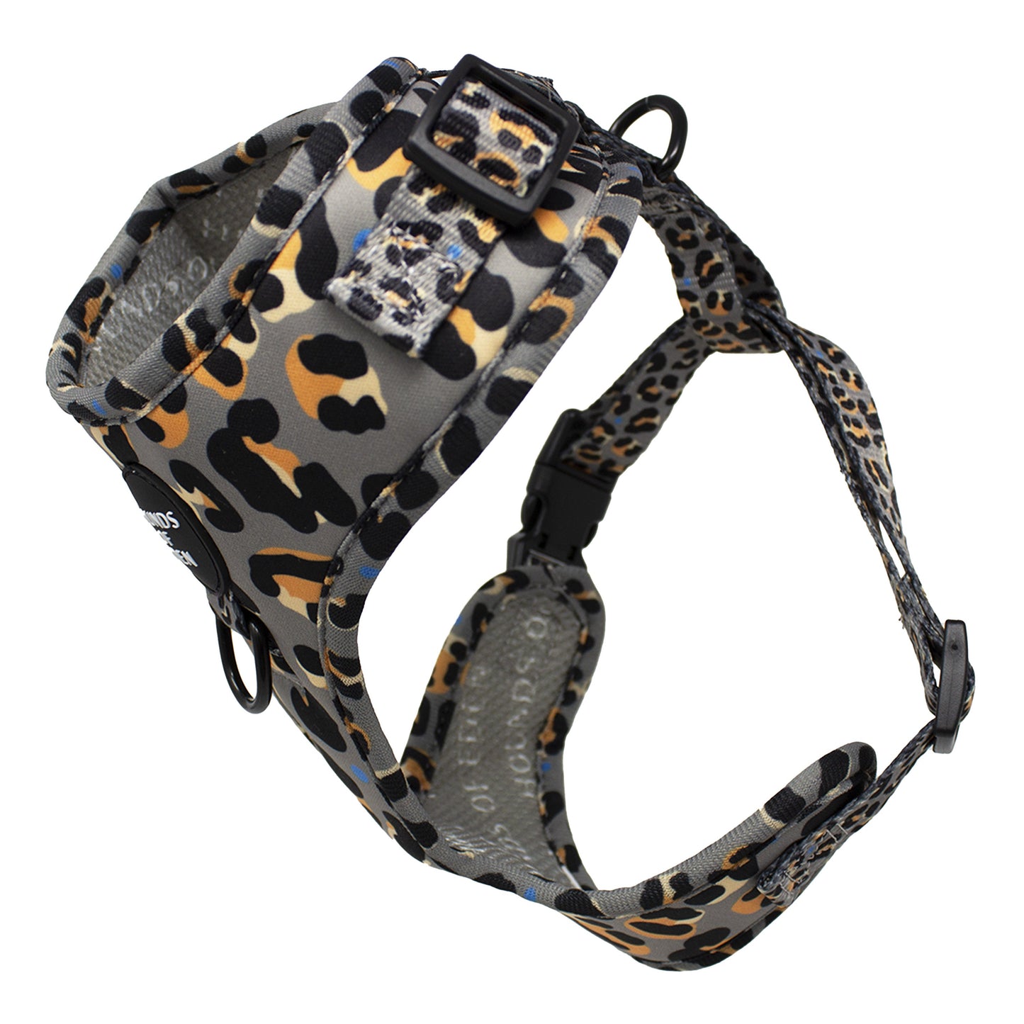 'Steel Leopard' - Khaki/Grey Dog Harness - The Bark Market