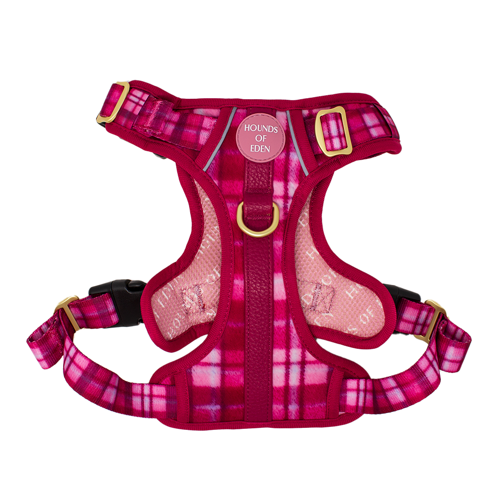 Rose Berry Plaid - Supaw Strong™ Lite Dog Harness (XS-XL) - The Bark Market