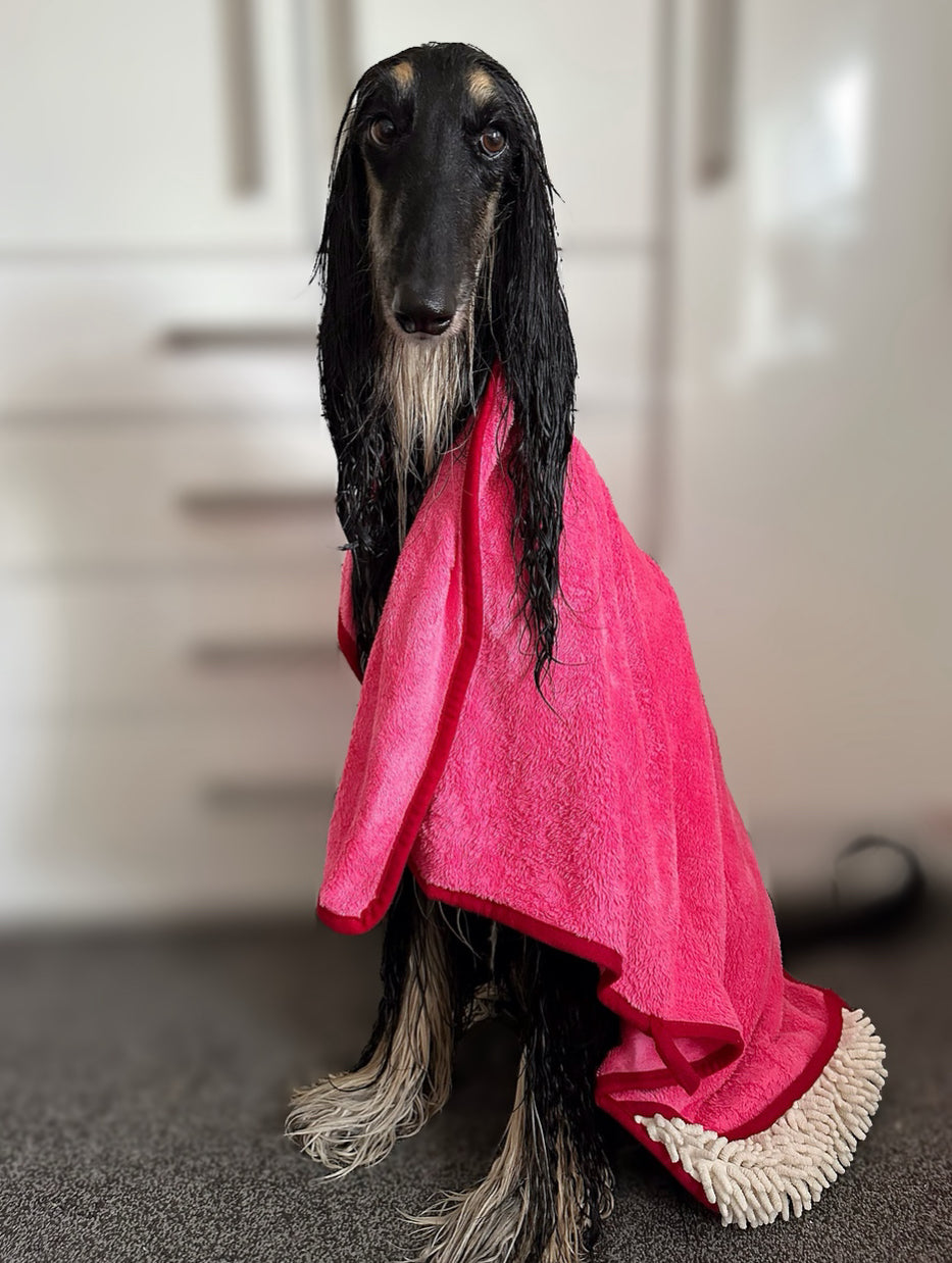 Strawberry Patch - Dog Towel + Carry Bag - The Bark Market