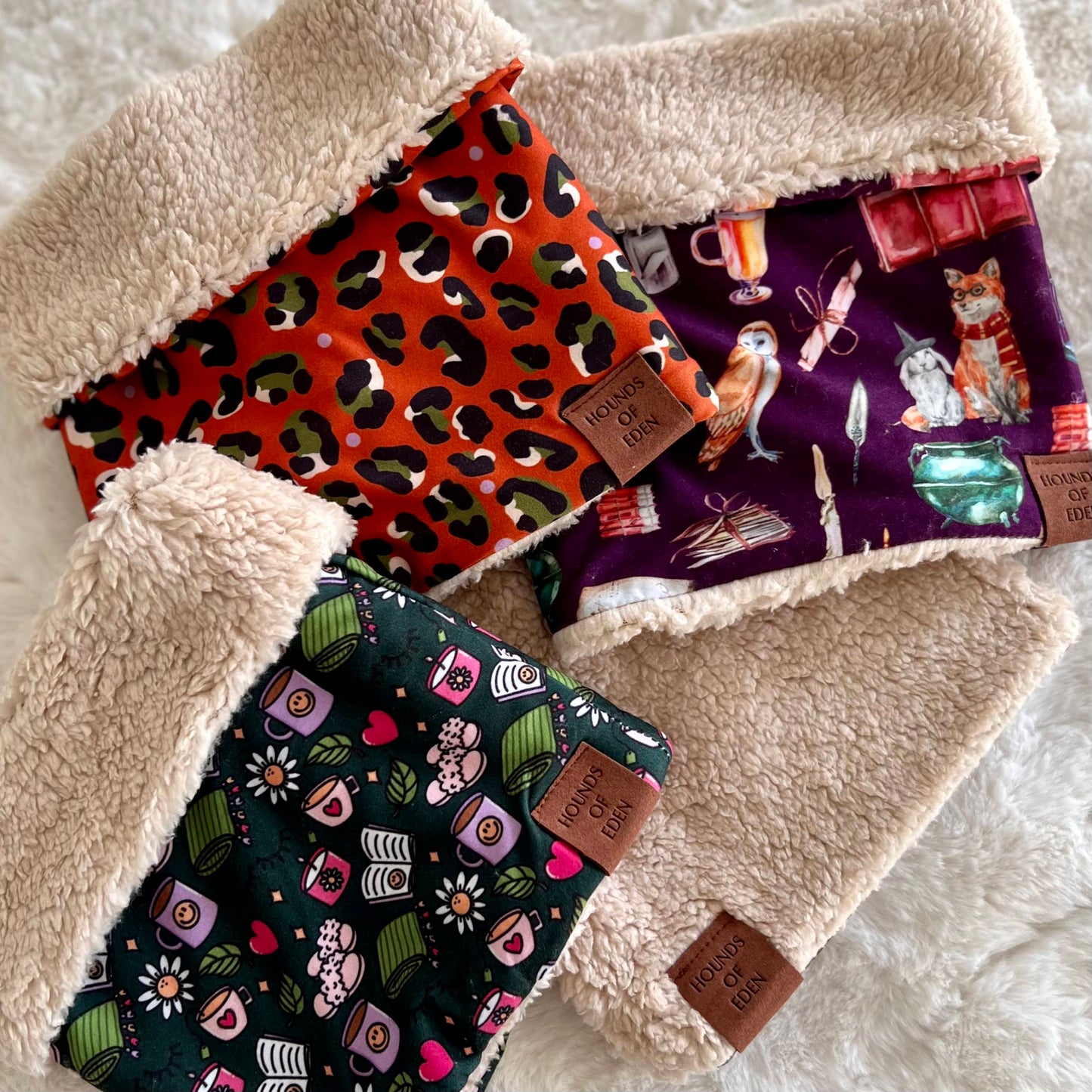 Burnt Orange Leopard Dog Snood - The Bark Market