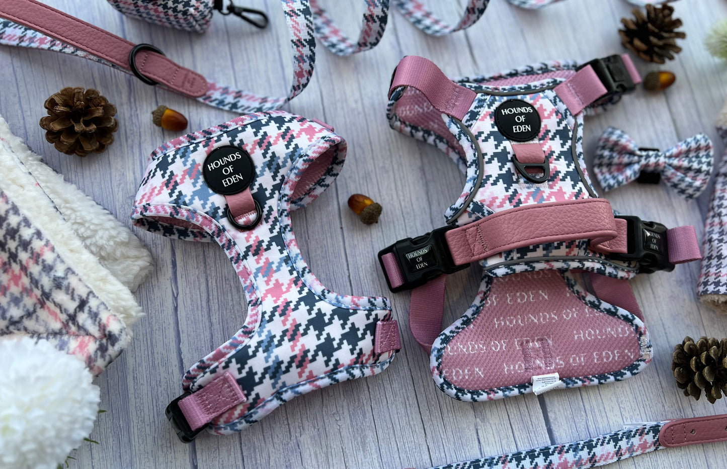 Pink Houndstooth Design Dog Bow Tie - The Bark Market