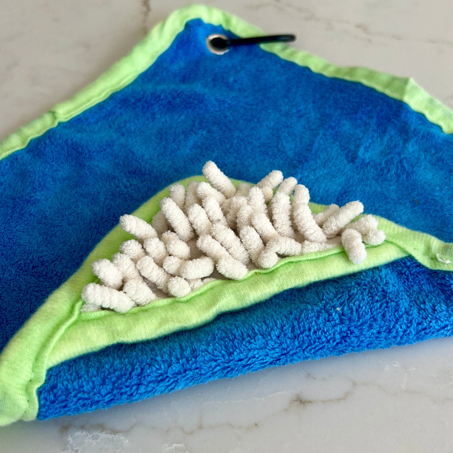 Mini Dog Towel + Clip, Blue & Green - The Bark Market