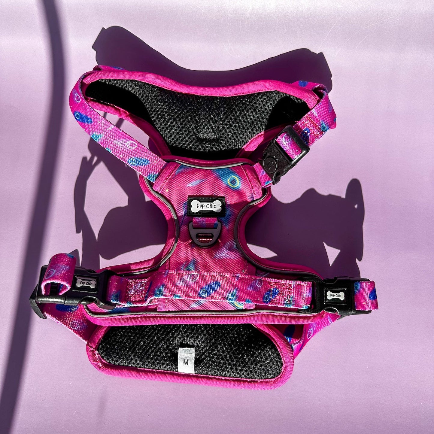 Peacock Power No Pull Tactical Dog Harness β Pink Peacock Feather Print, Adjustable, Step-In (Small-XL) - The Bark Market