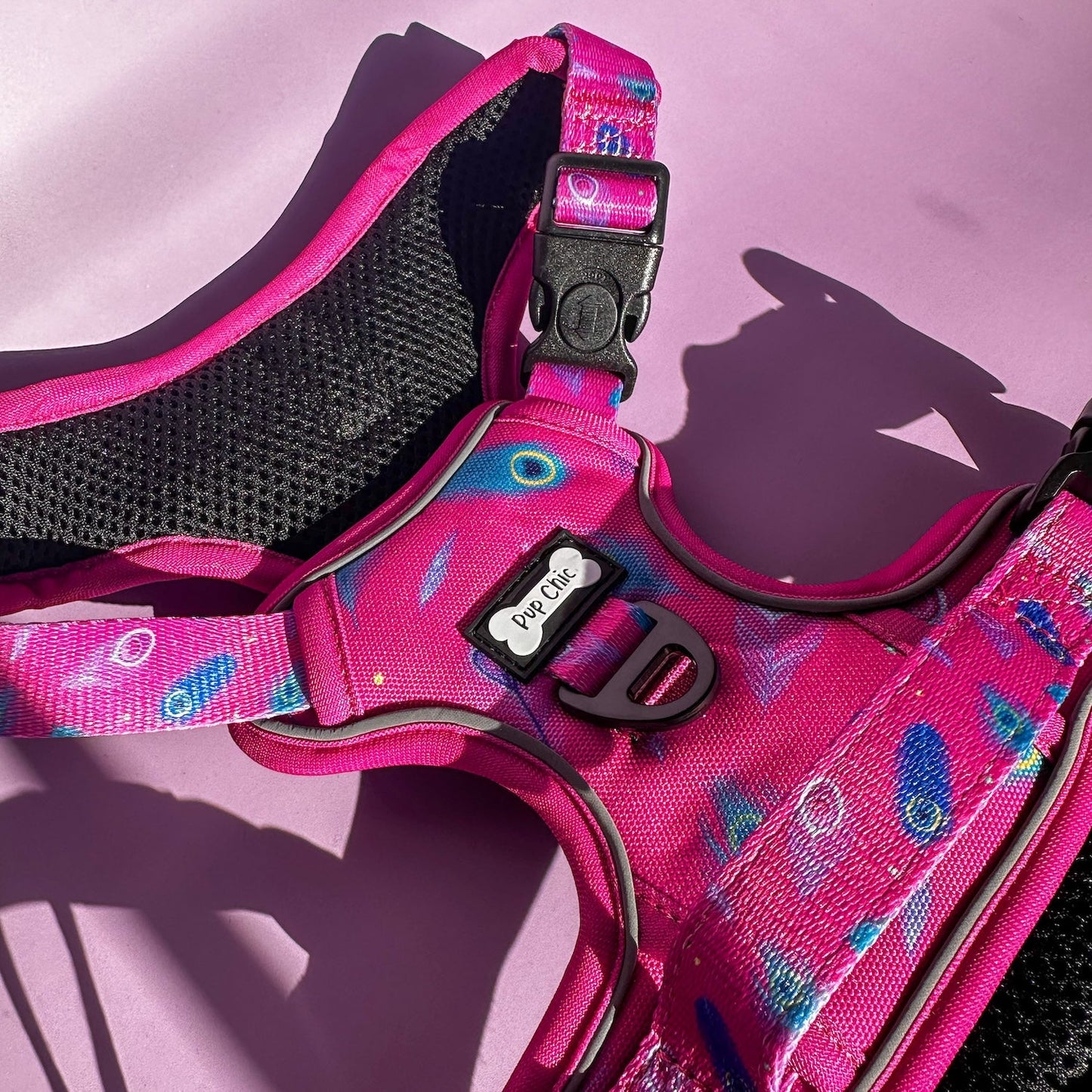 Peacock Power No Pull Tactical Dog Harness β Pink Peacock Feather Print, Adjustable, Step-In (Small-XL) - The Bark Market