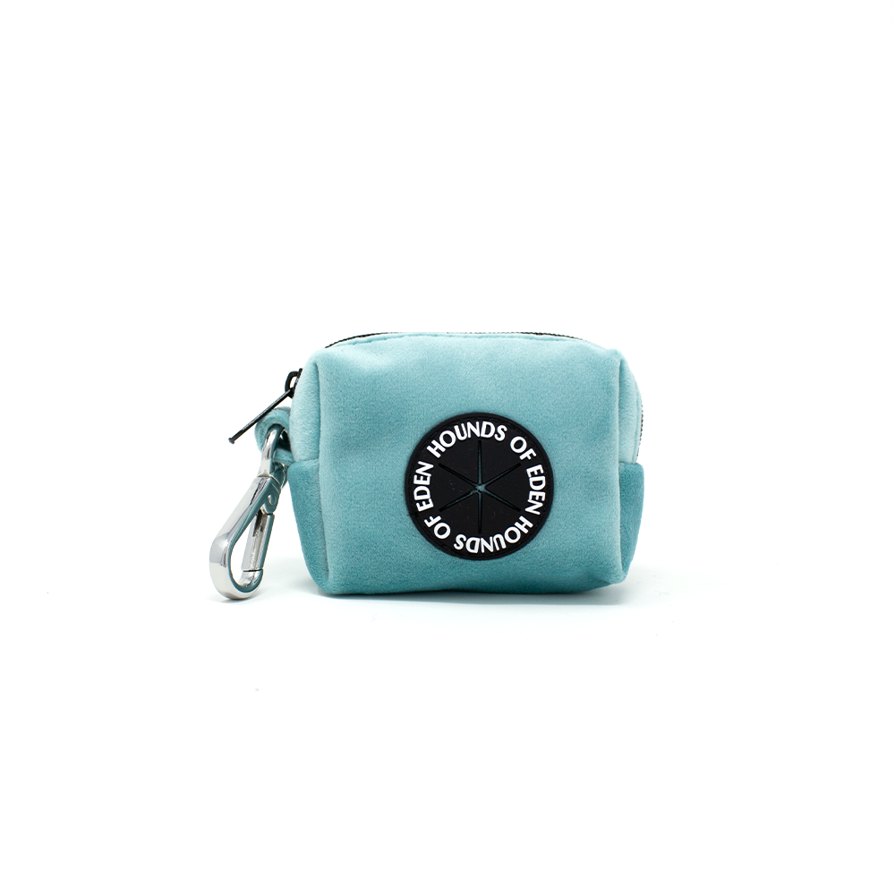 Tiffany's - Light Teal Velvet Dog Harness with Silver Metal Hardware - The Bark Market