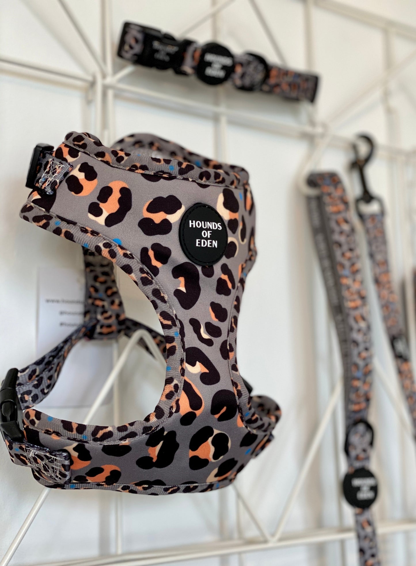'Steel Leopard' - Khaki/Grey Dog Collar - The Bark Market