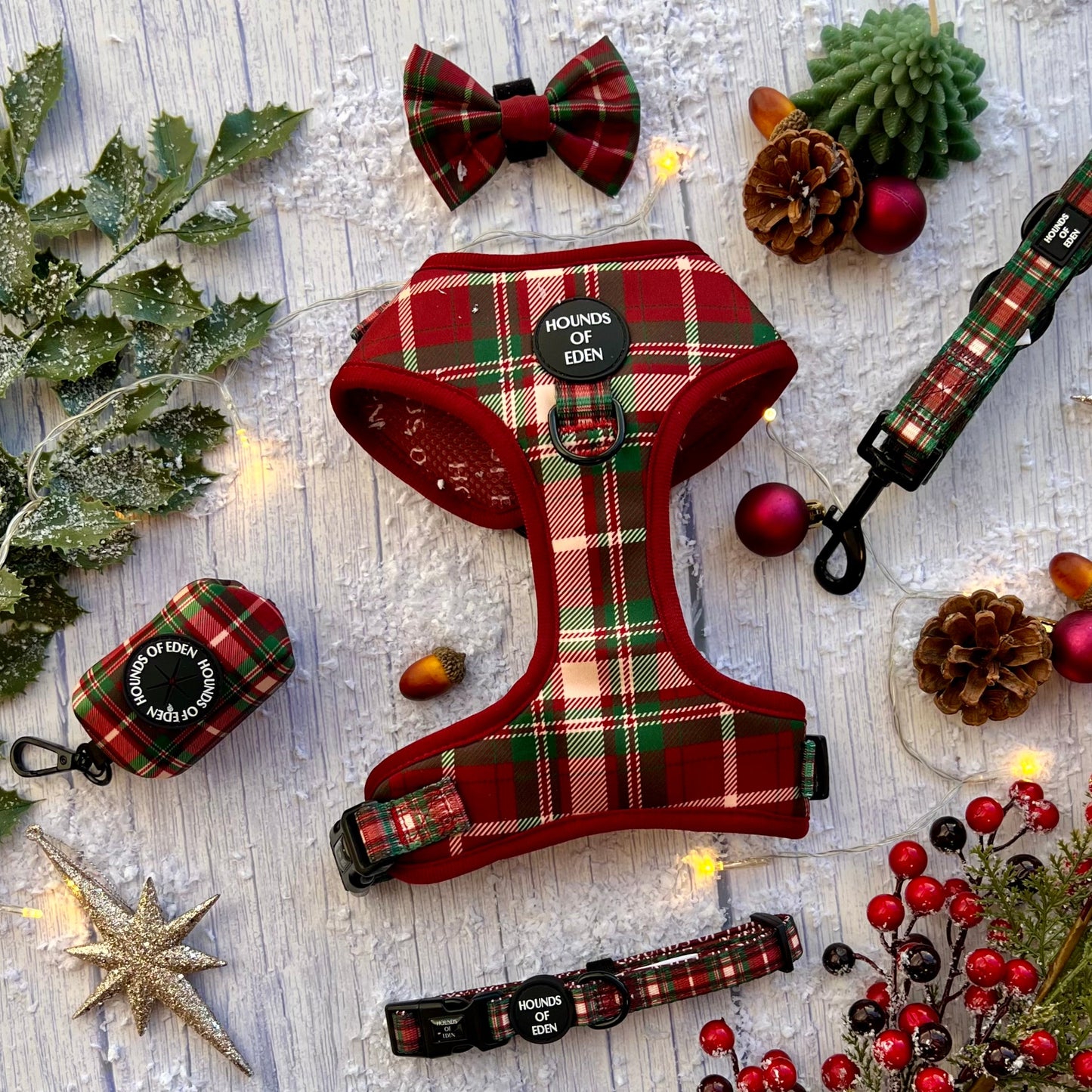 Tartan Me Up - Red & Cream Tartan Design Dog Harness - The Bark Market