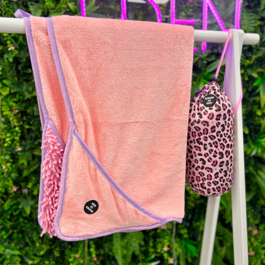 Blushing Leopard - Dog Towel + Carry Bag - The Bark Market