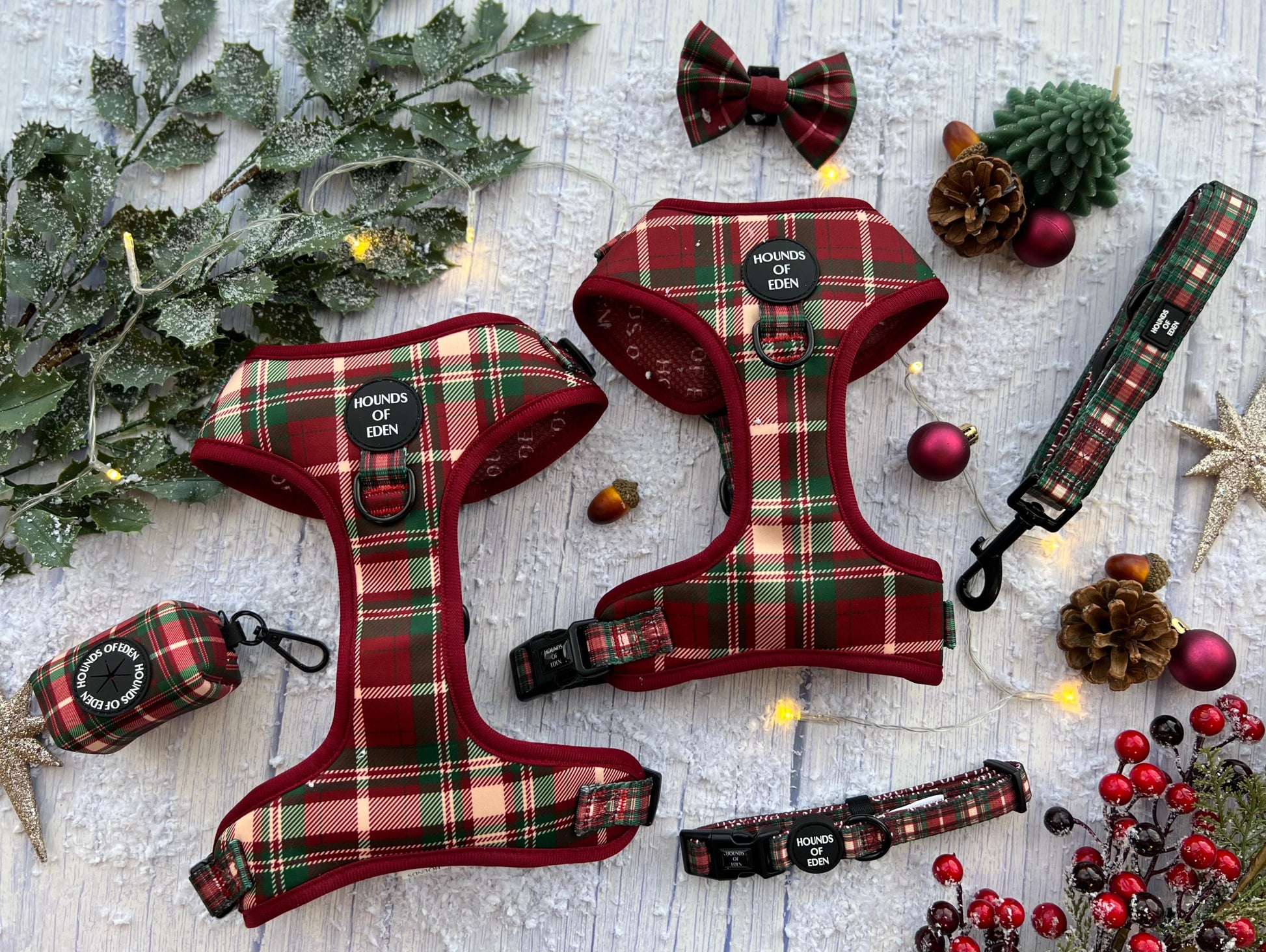 Tartan Me Up - Red & Cream Tartan Design Dog Harness - The Bark Market