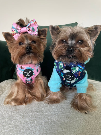 Aurora Nights - Pink Penguin Design Dog Harness - The Bark Market