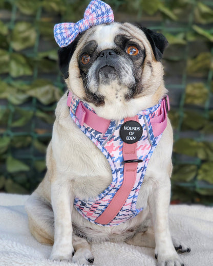 Pink Houndstooth Leather Dog Collar - The Bark Market