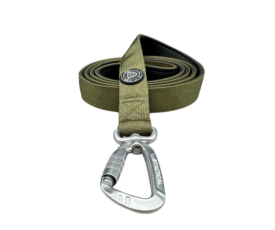 Nylon BTactical™ Carabiner Clip Lead | Khaki Green - The Bark Market