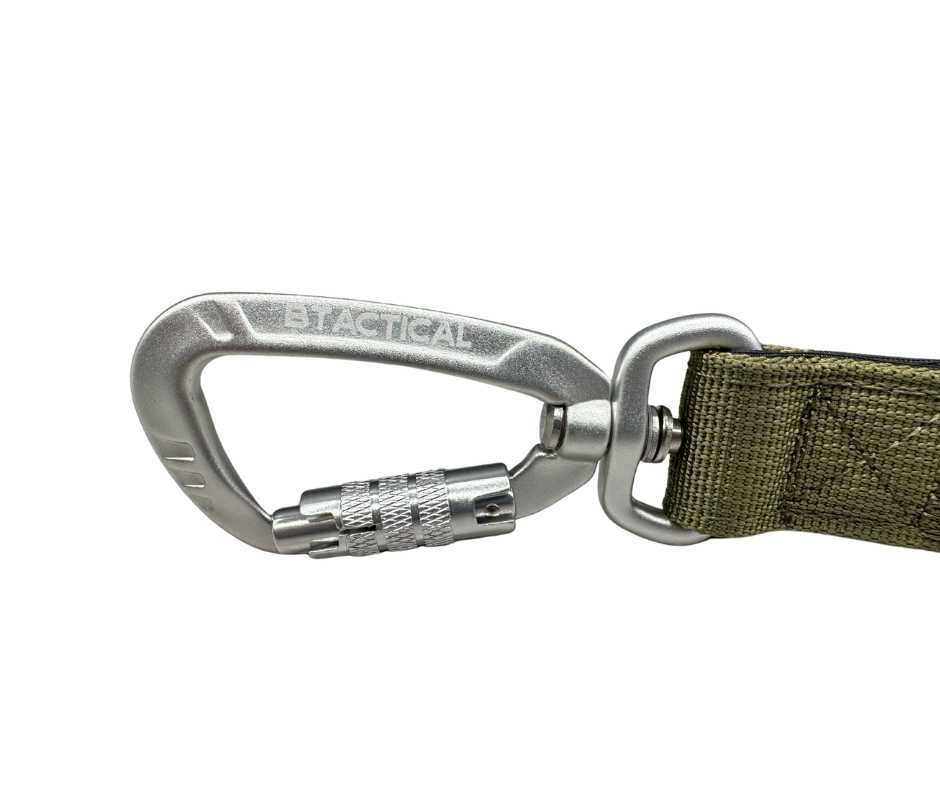 Nylon BTactical™ Carabiner Clip Lead | Khaki Green - The Bark Market