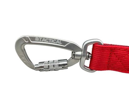 Nylon BTactical™ Carabiner Clip Lead | Citrus Red - The Bark Market