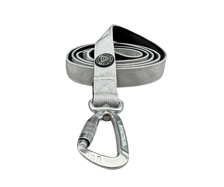 Nylon BTactical™ Carabiner Clip Lead | Misty Grey - The Bark Market