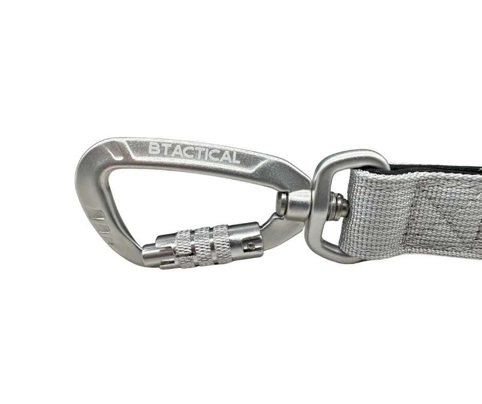 Nylon BTactical™ Carabiner Clip Lead | Misty Grey - The Bark Market