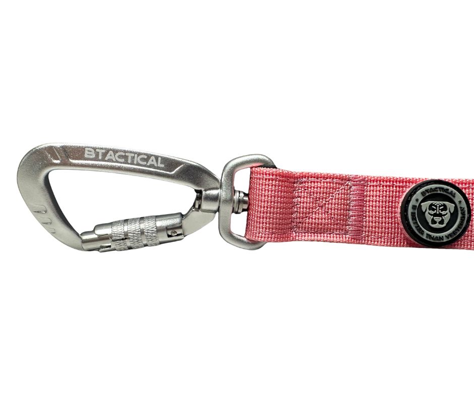 Nylon BTactical™ Carabiner Clip Lead | Pretty Pink - The Bark Market