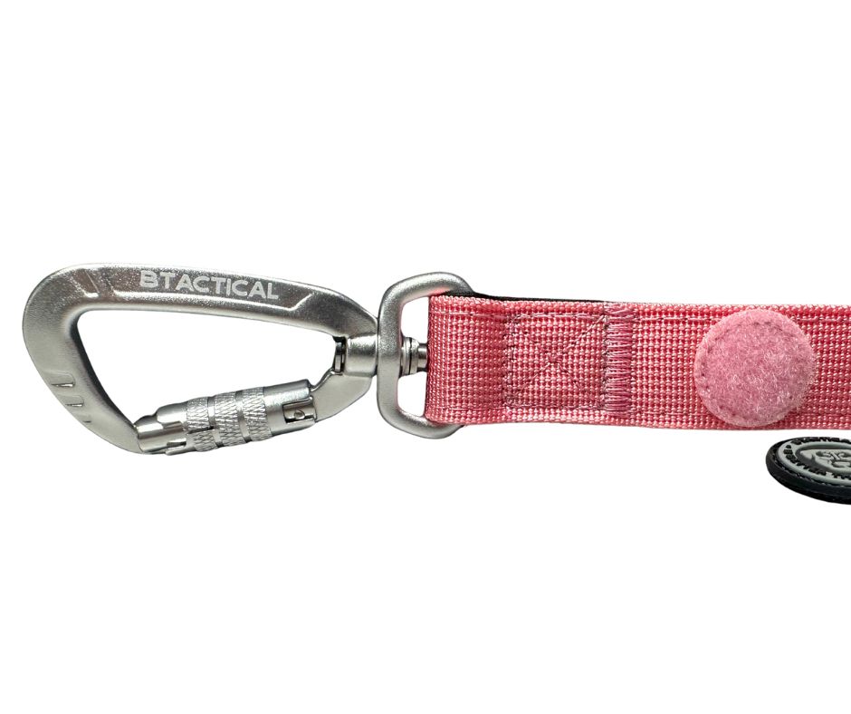 Nylon BTactical™ Carabiner Clip Lead | Pretty Pink - The Bark Market