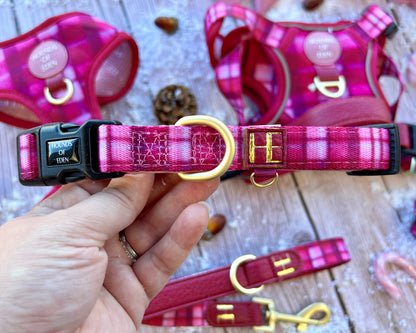 Rose Berry Plaid - Adjustable Dog Harness (XXS-XS) - The Bark Market