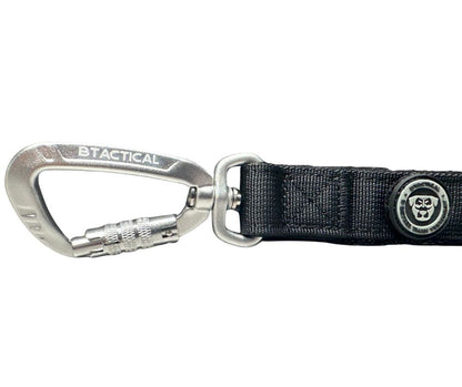 Nylon BTactical™ Carabiner Clip Lead | Midnight Black - The Bark Market