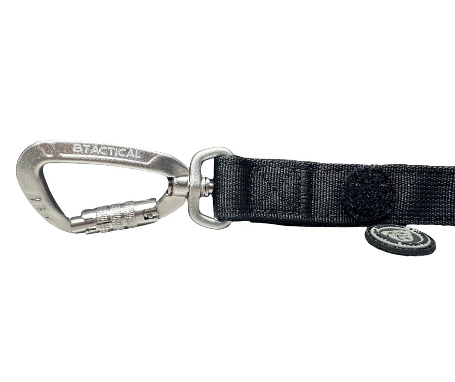 Nylon BTactical™ Carabiner Clip Lead | Midnight Black - The Bark Market