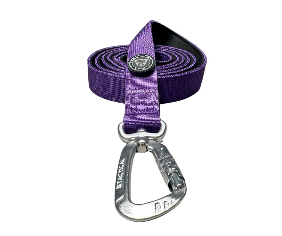 Nylon BTactical™ Carabiner Clip Lead | Lavender Purple - The Bark Market