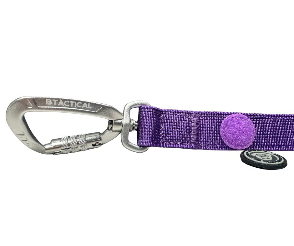Nylon BTactical™ Carabiner Clip Lead | Lavender Purple - The Bark Market