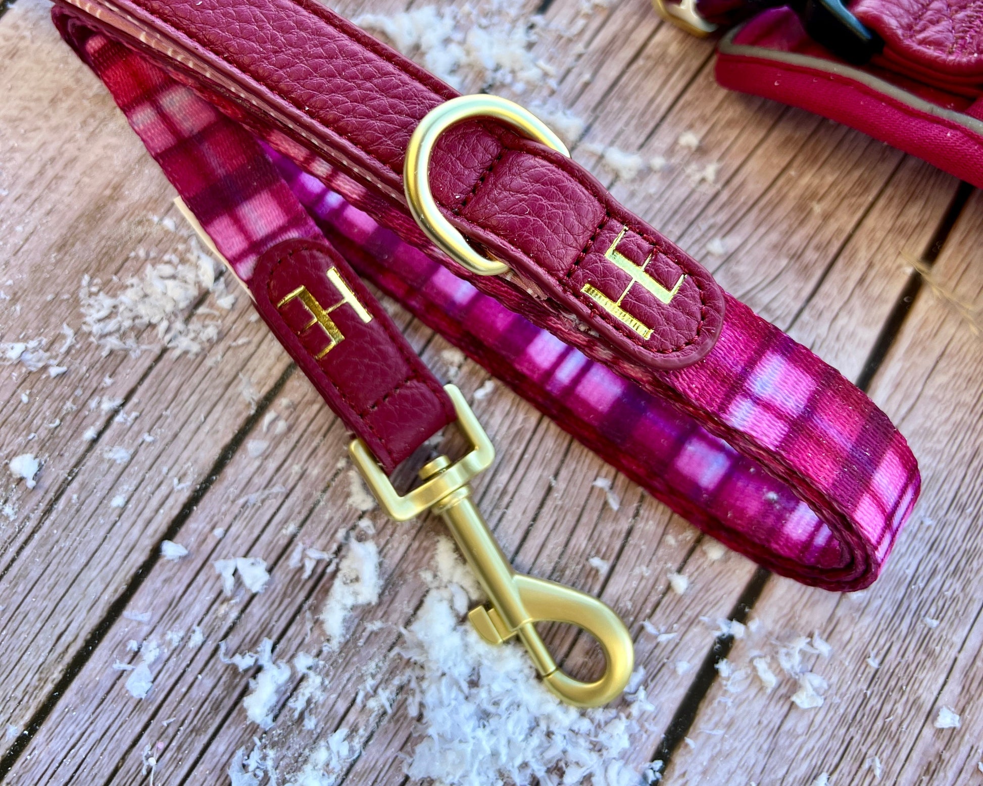 Rose Berry Plaid - Adjustable Dog Harness (XXS-XS) - The Bark Market