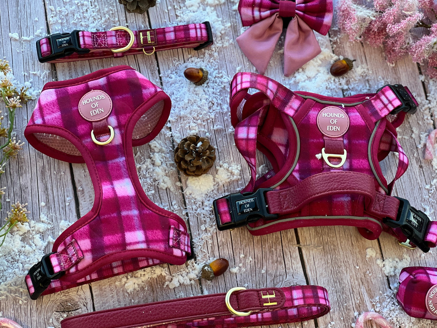 Rose Berry Plaid - Supaw Strong™ Lite Dog Harness (XS-XL) - The Bark Market