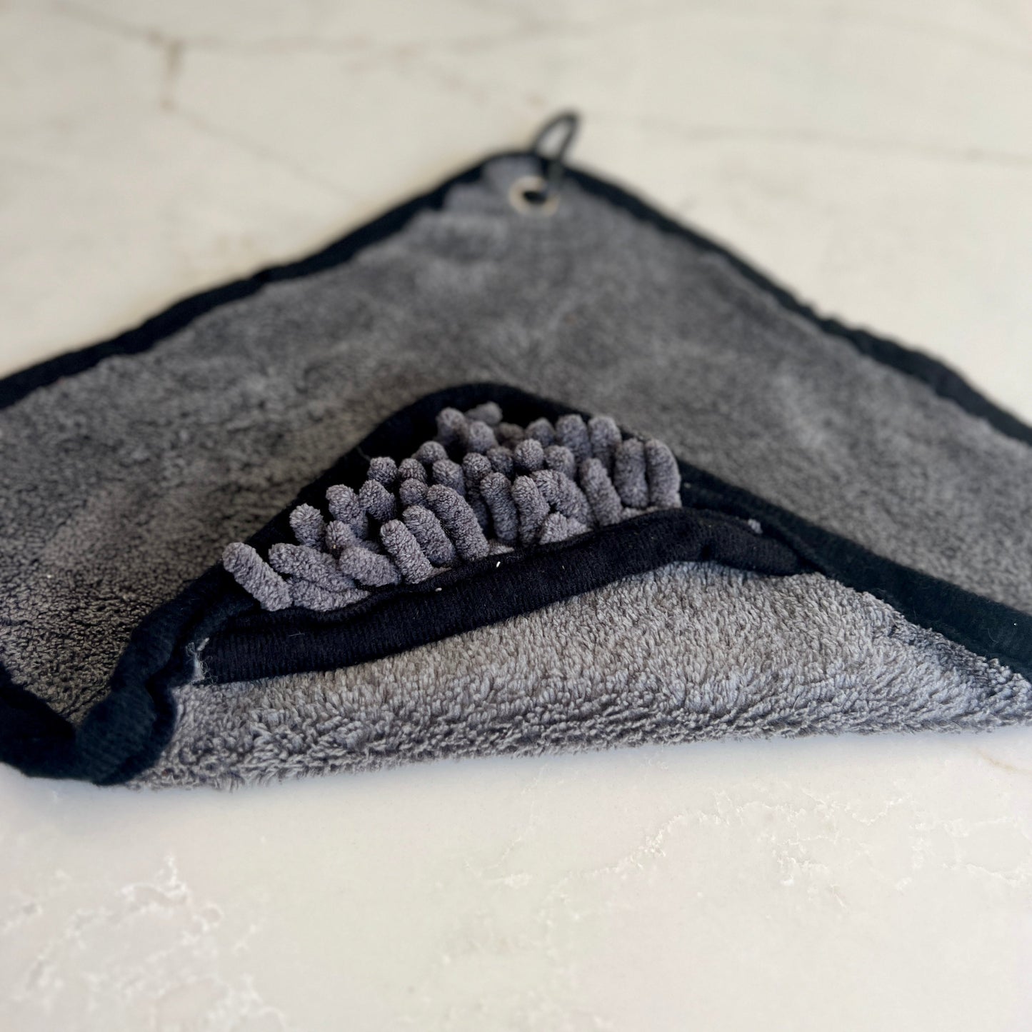 Mini Dog Towel + Clip, Grey & Black - The Bark Market