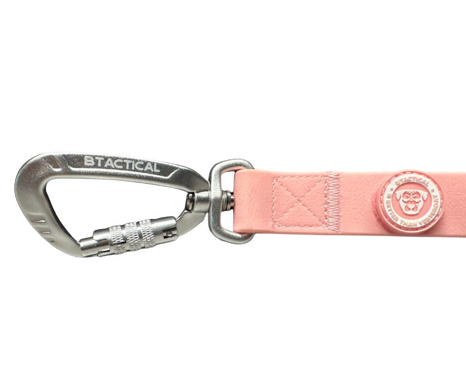 PVC BTactical™ Carabiner Clip Lead | Pastel Pink - The Bark Market