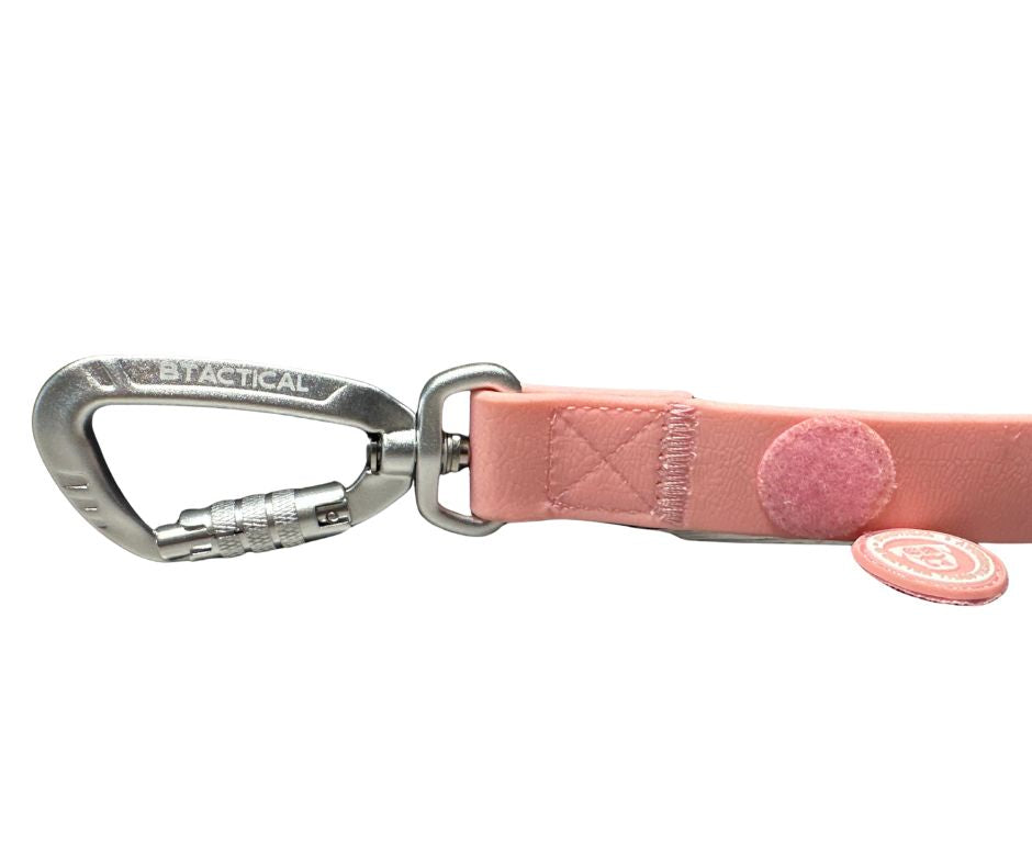 PVC BTactical™ Carabiner Clip Lead | Pastel Pink - The Bark Market