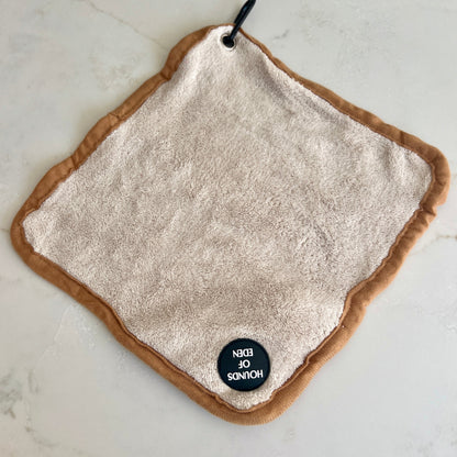 Mini Dog Towel + Clip, Beige & Brown - The Bark Market