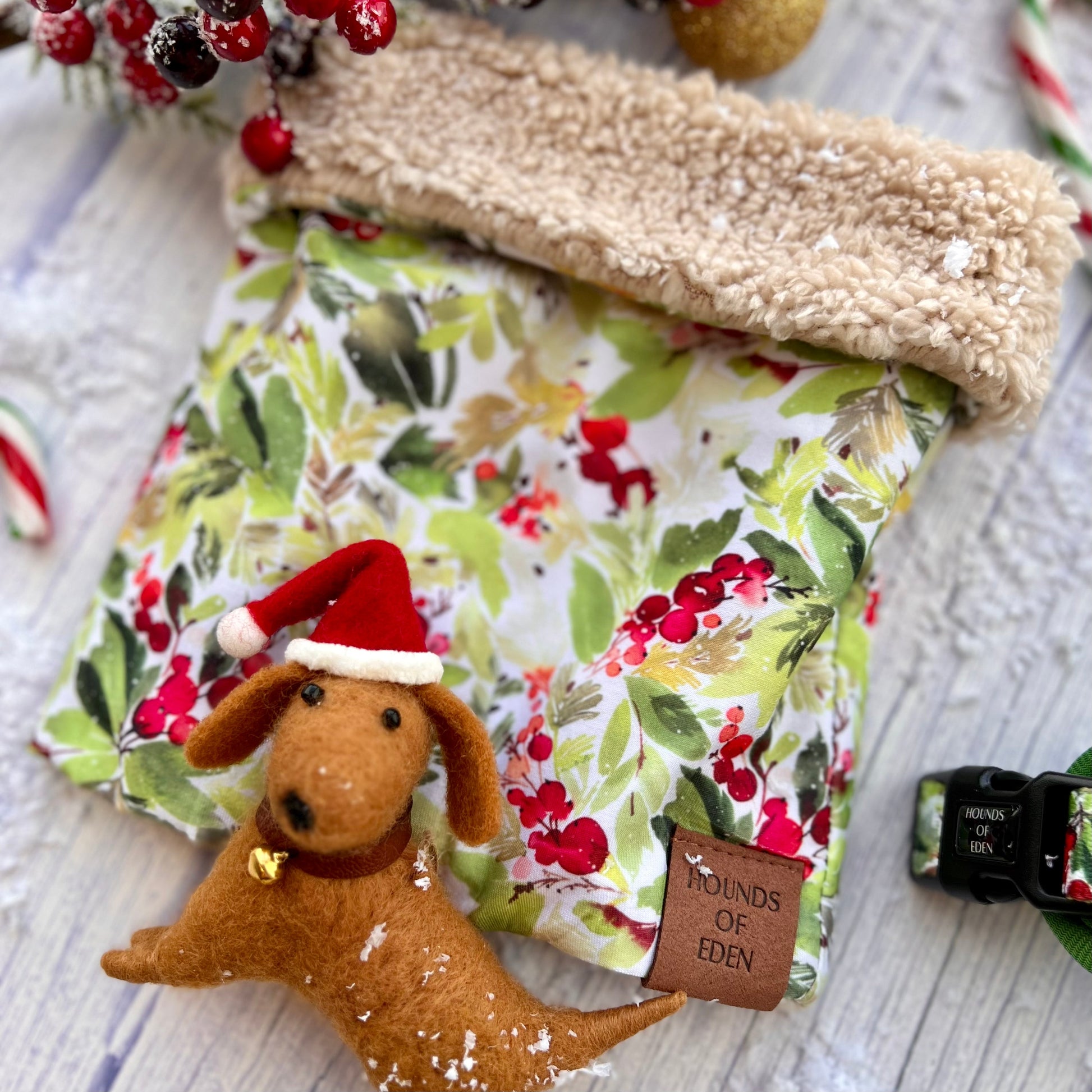 Winter Spruce & Berries Dog Snood - The Bark Market
