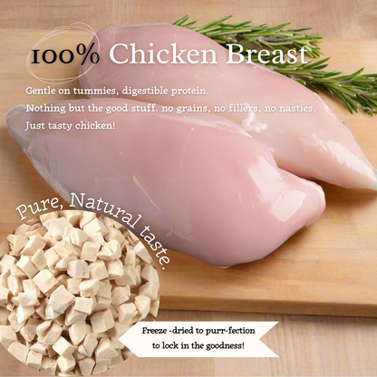 Cluck & Crunch - 100% Freeze-Dried Chicken Treats | Pure & Natural | Tail Tips UK | 50g pack