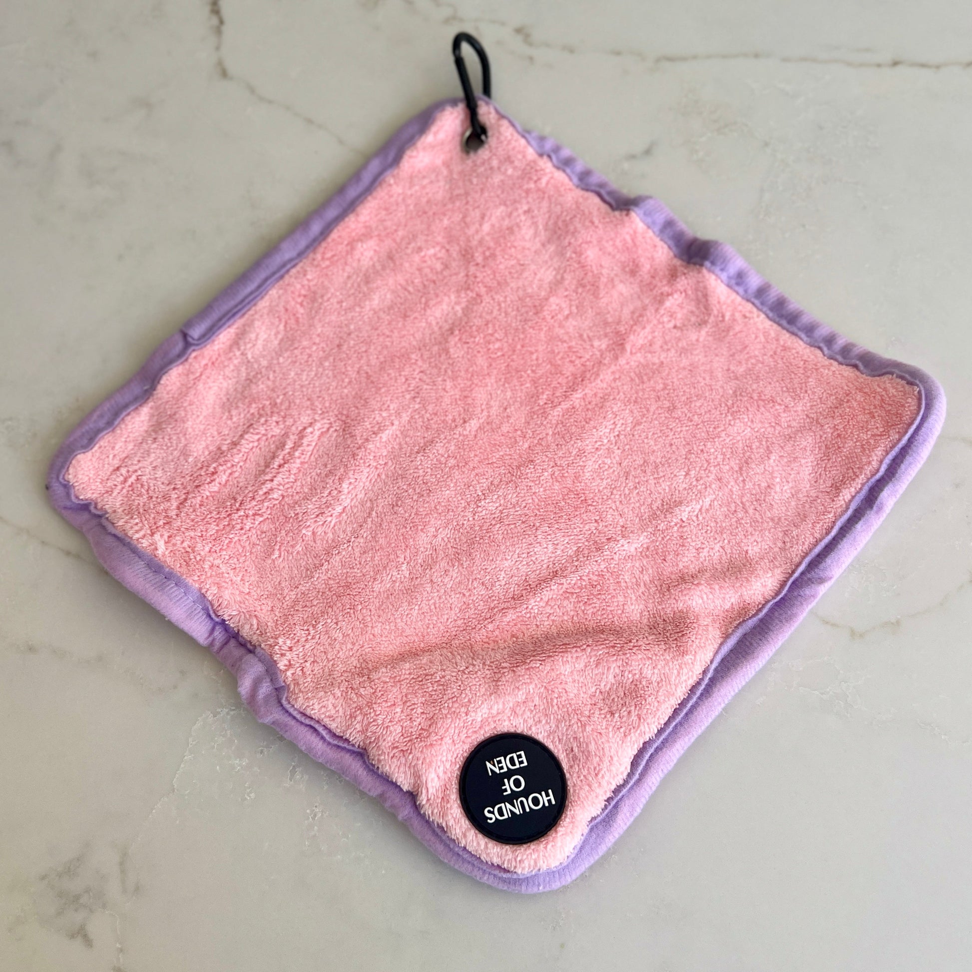 Mini Dog Towel + Clip, Pink & Lilac - The Bark Market