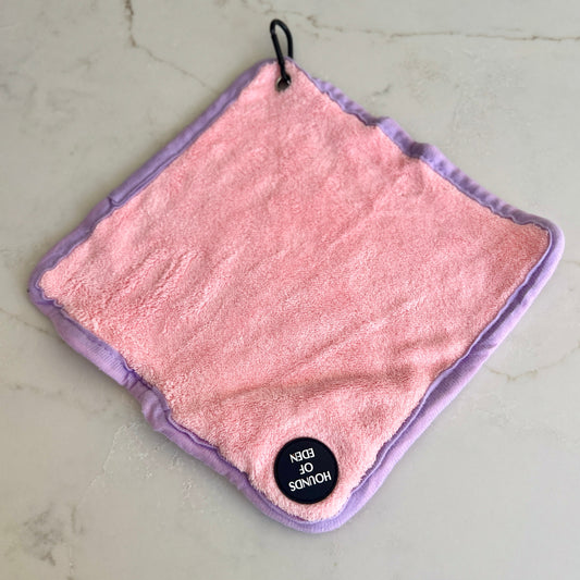Mini Dog Towel + Clip, Pink & Lilac - The Bark Market