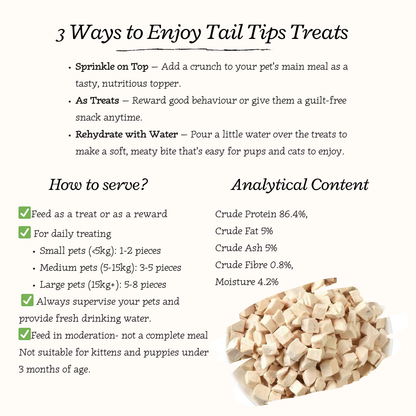 Cluck & Crunch - 100% Freeze-Dried Chicken Treats | Pure & Natural | Tail Tips UK | 50g pack