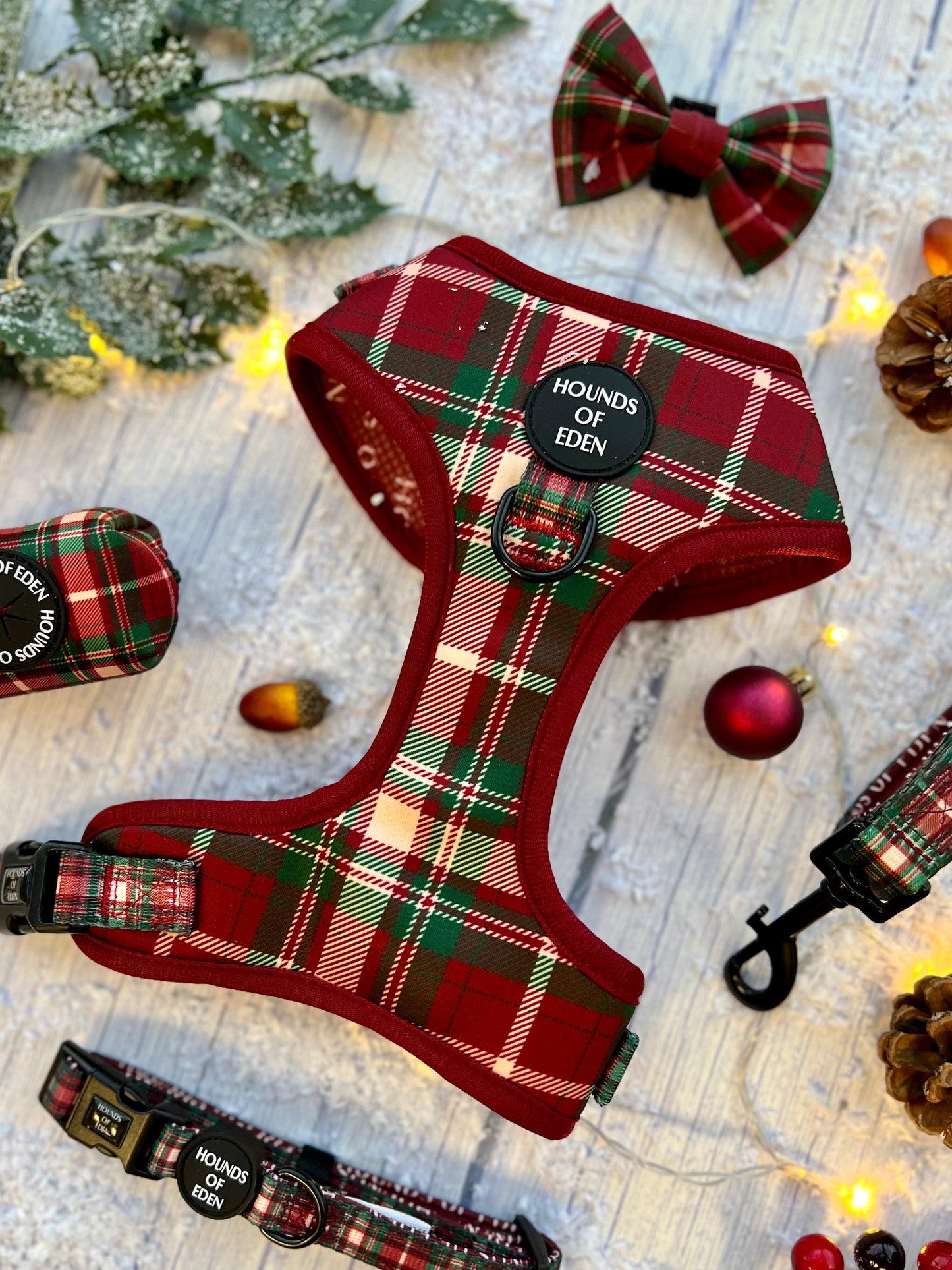Tartan Me Up - Red & Cream Tartan Design Dog Harness - The Bark Market