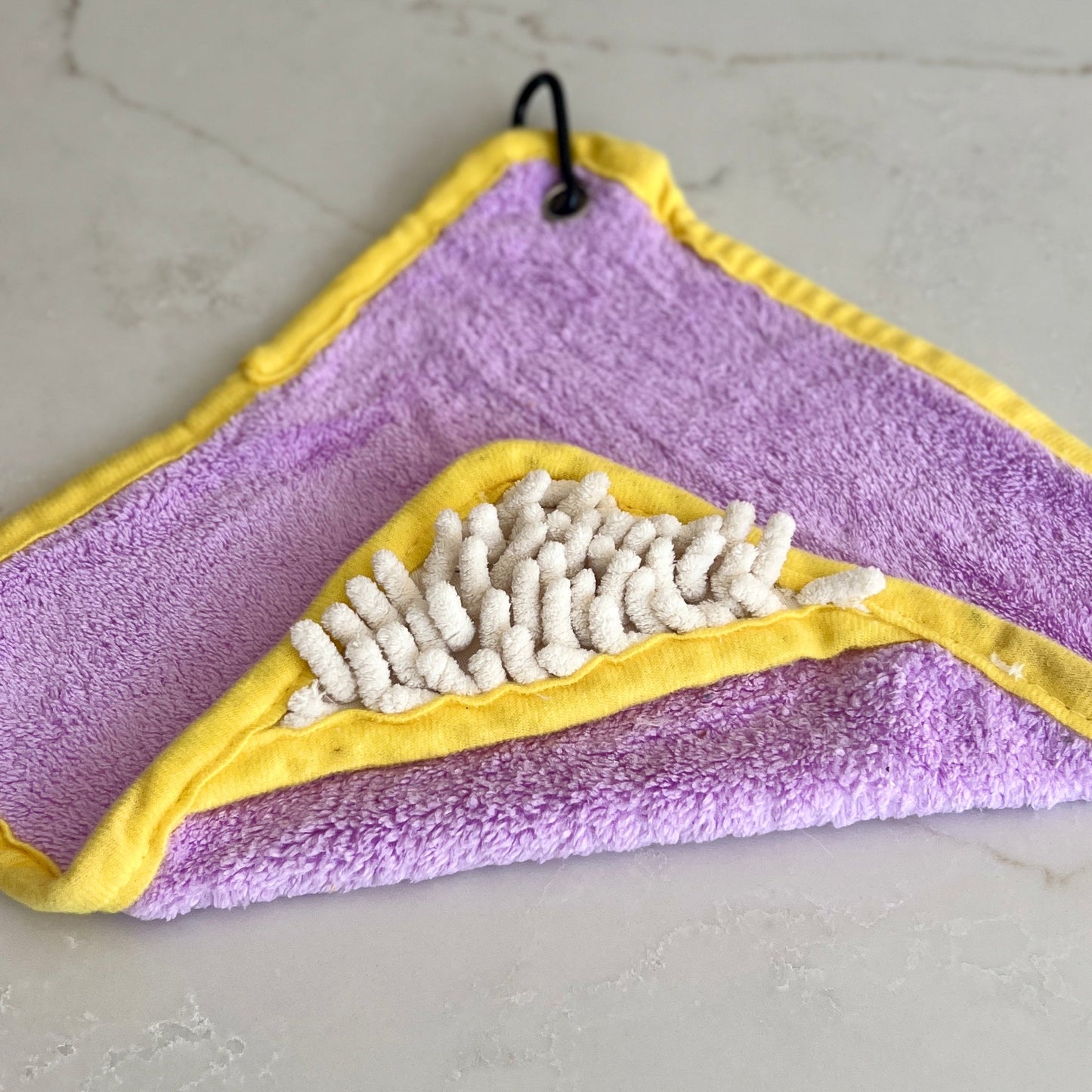 Mini Dog Towel + Clip, Lilac & Yellow - The Bark Market