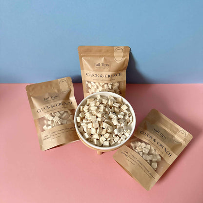 Cluck & Crunch - 100% Freeze-Dried Chicken Treats | Pure & Natural | Tail Tips UK | 50g pack