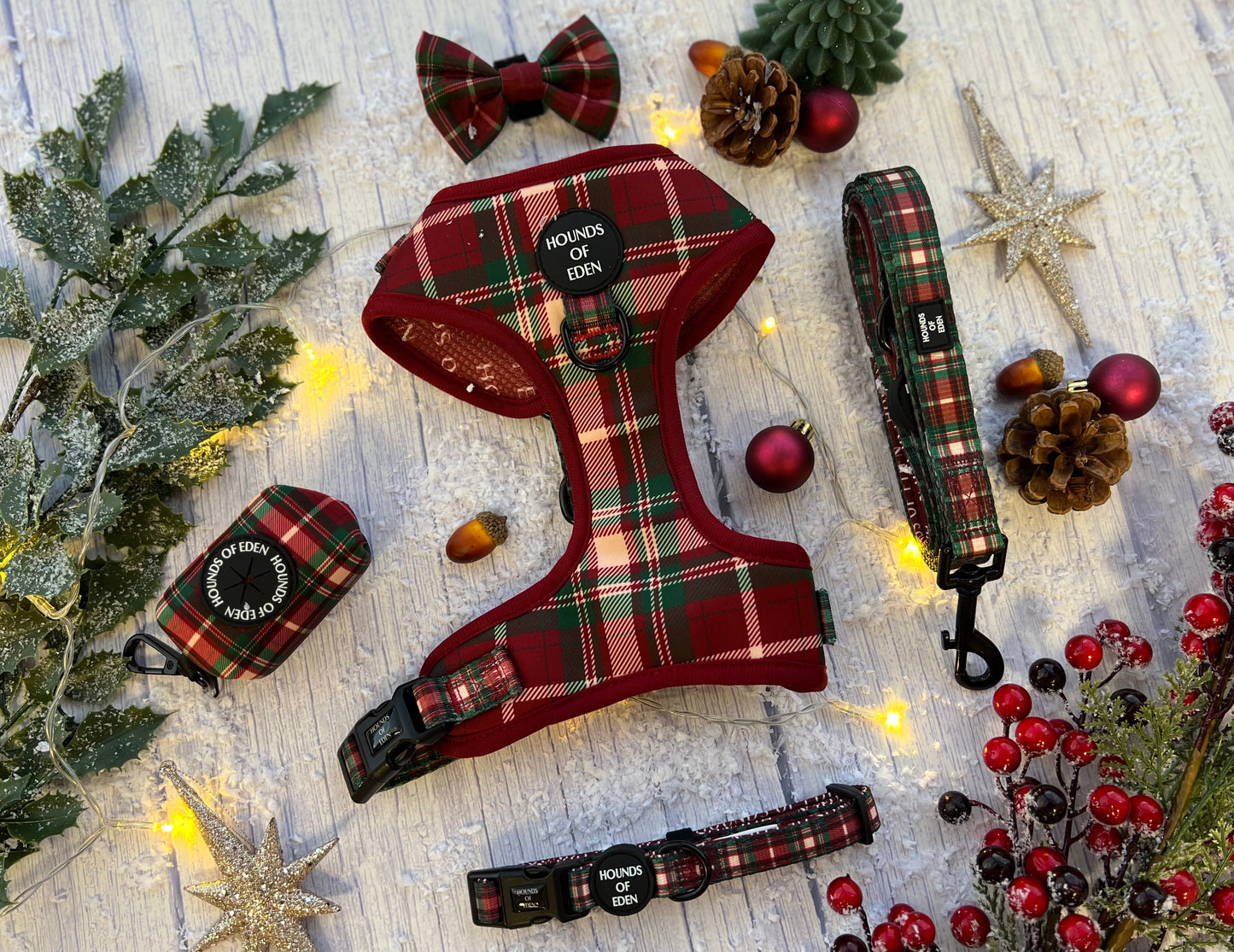 Tartan Me Up - Red & Cream Tartan Design Dog Harness - The Bark Market