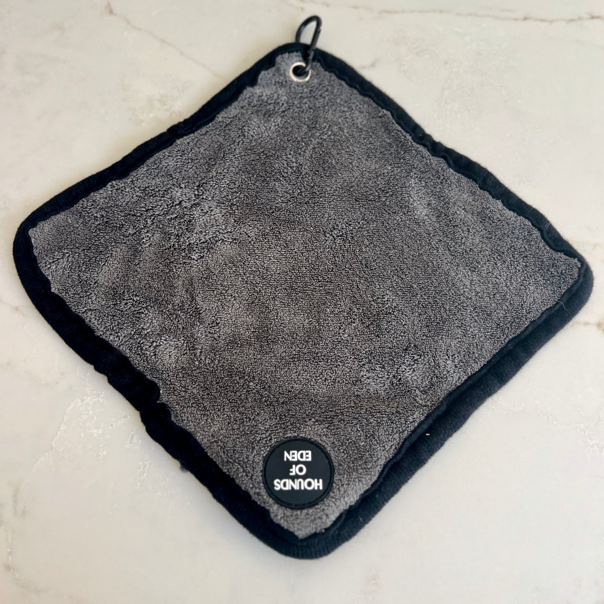 Mini Dog Towel + Clip, Grey & Black - The Bark Market