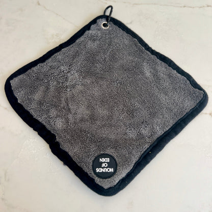 Mini Dog Towel + Clip, Grey & Black - The Bark Market