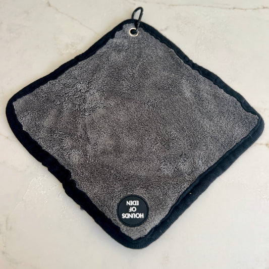 Mini Dog Towel + Clip, Grey & Black - The Bark Market