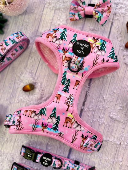 Aurora Nights - Pink Penguin Design Dog Harness - The Bark Market