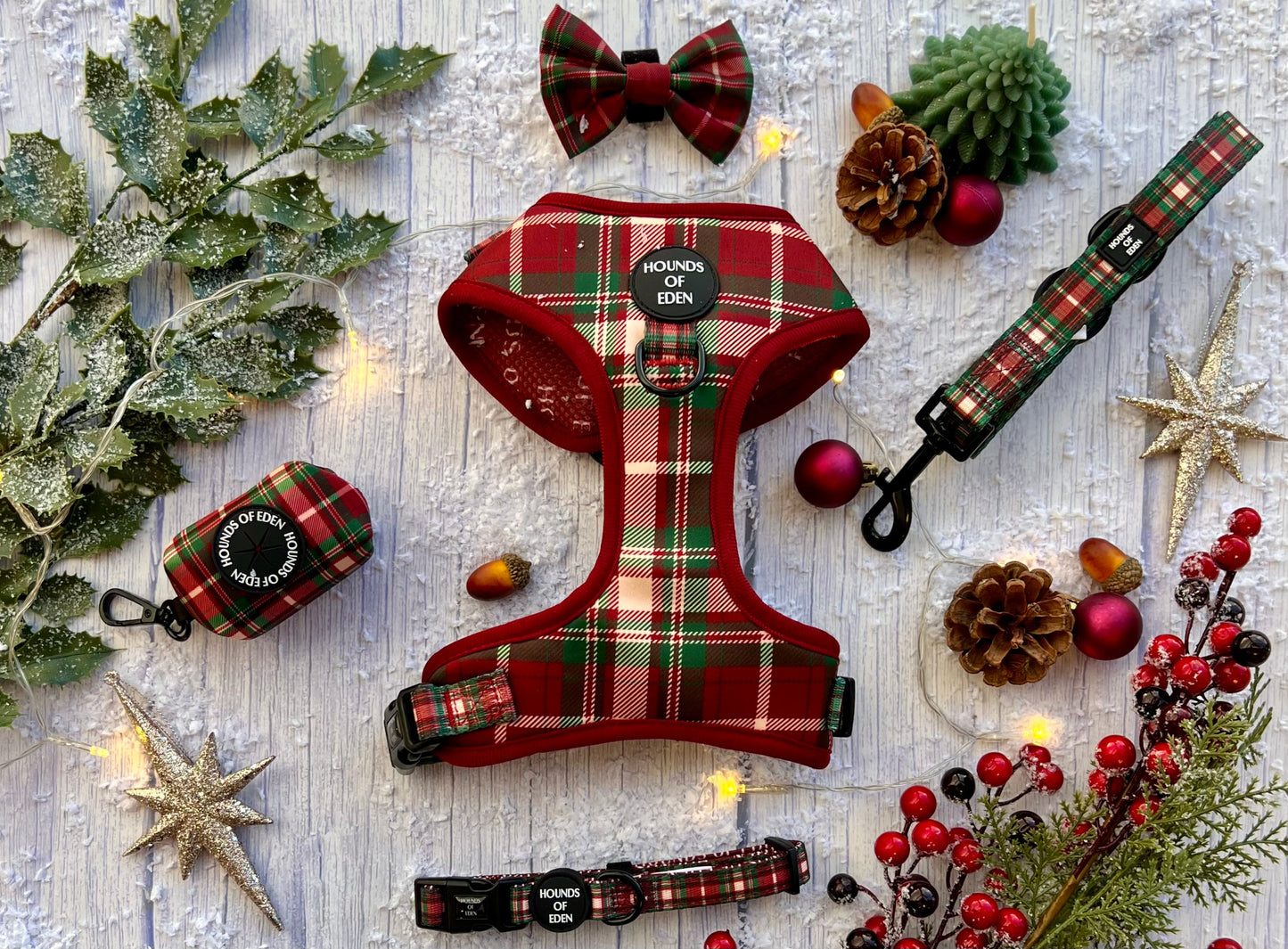 Tartan Me Up - Red & Cream Tartan Design Dog Harness - The Bark Market