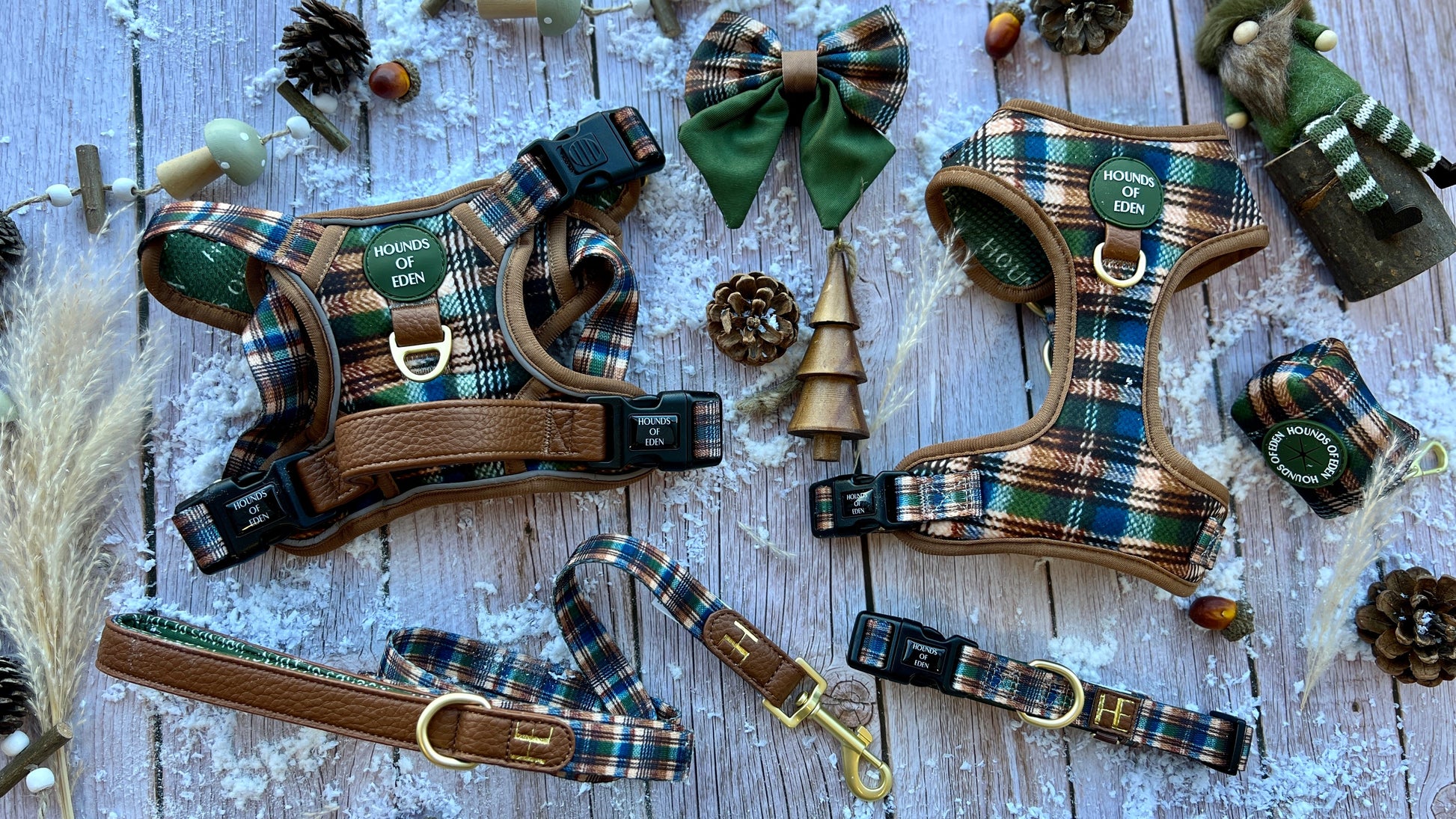 Oak Forest Plaid Dog Harness (XXS-XS) - The Bark Market
