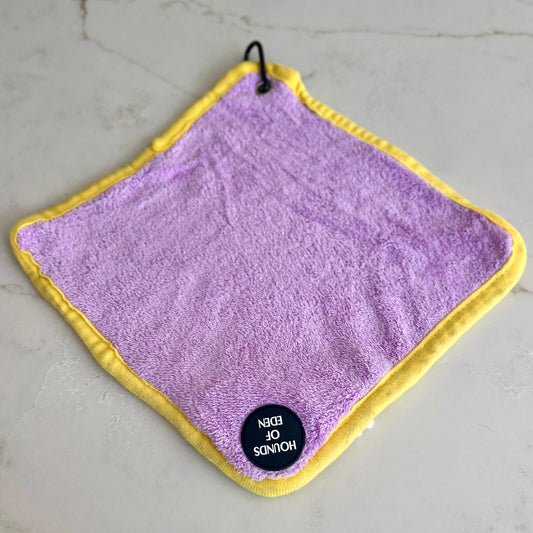 Mini Dog Towel + Clip, Lilac & Yellow - The Bark Market