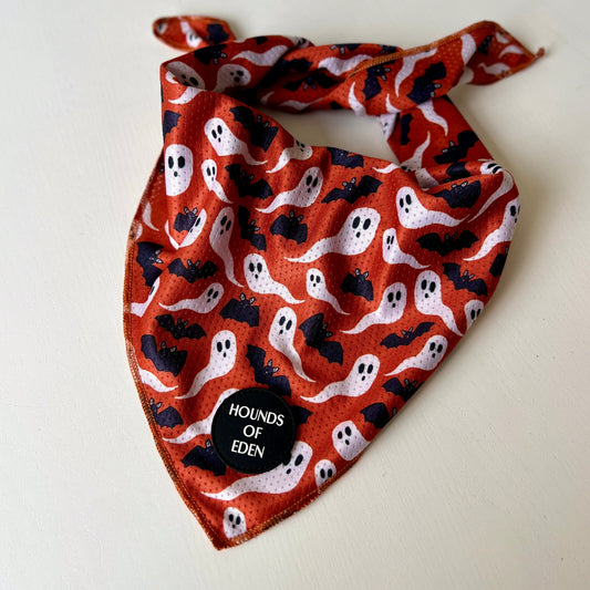 Orange Bats + Ghosts Halloween Dog Bandana 👻 - The Bark Market